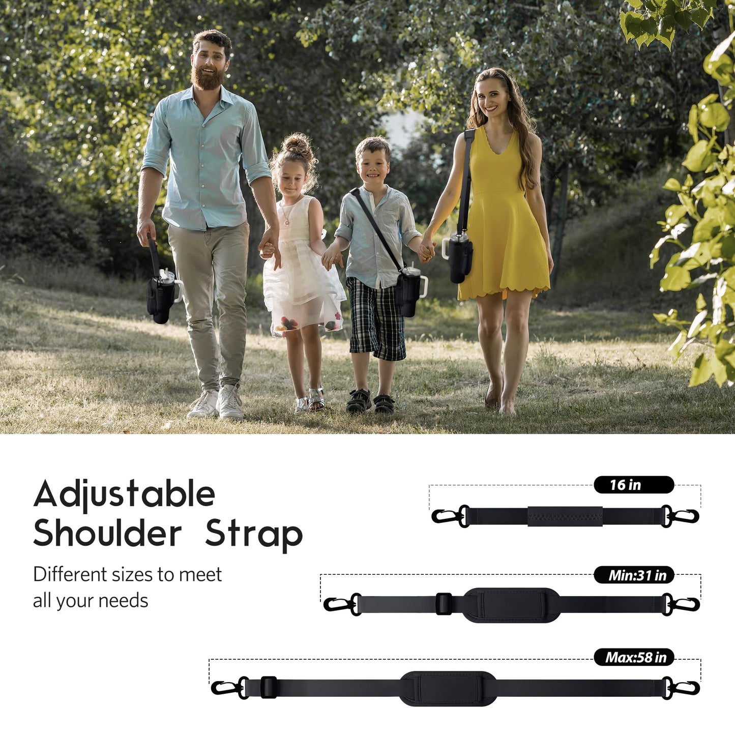 Stanley Cup Carrier With Pocket With Adjustable Strap