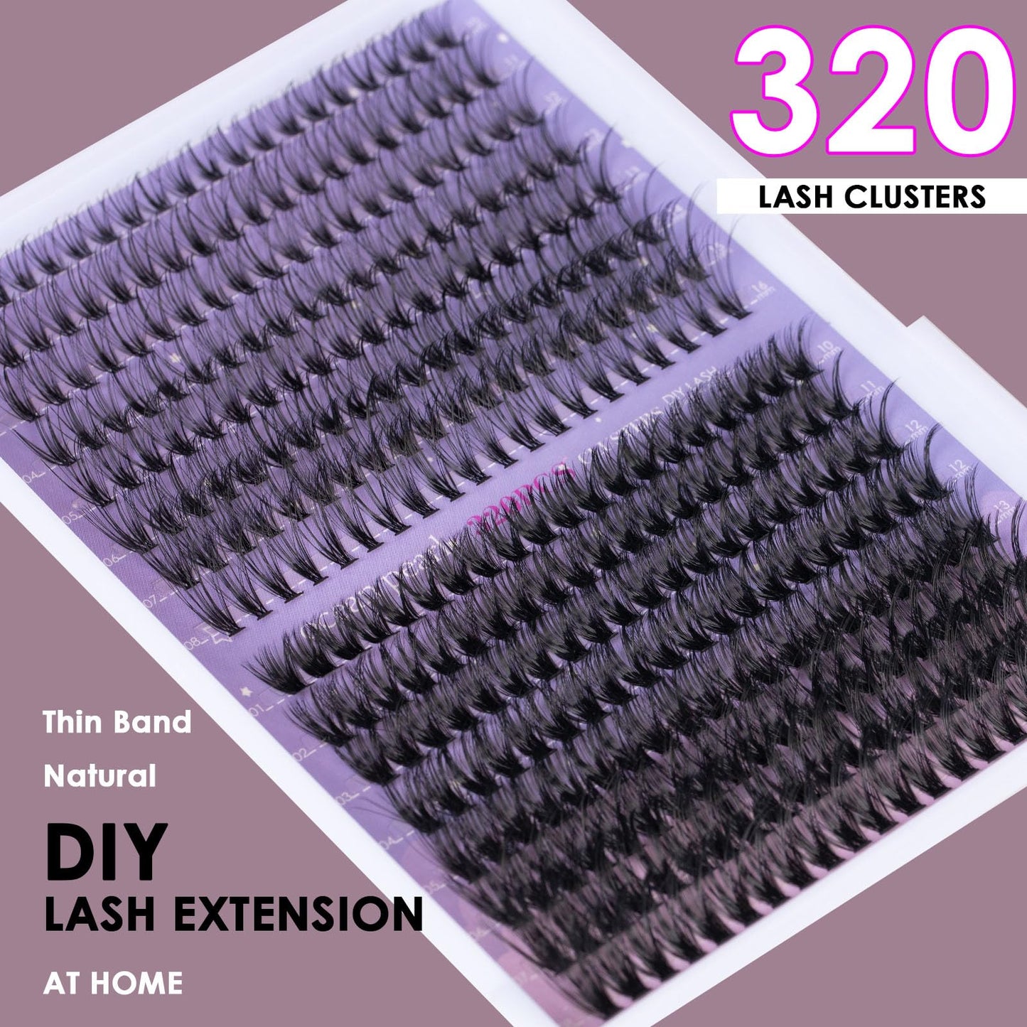 Lash Extension Kit 72 Cluster Individual Lashes Natural with Lash Bond and Seal Super Hold Eyelash Tweezers Lash Glue Remover Easy to Remove Lash Clusters Kit DIY at Home 10-16mm C/D Curl - OP01