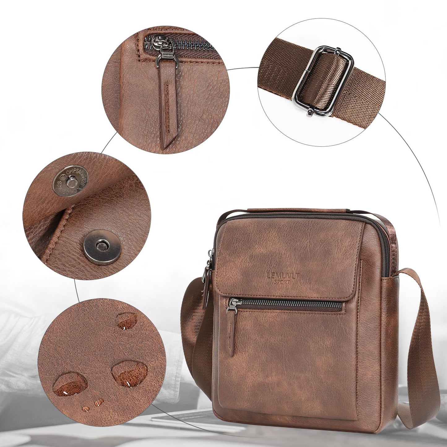 LEMUVLT CROSSBODY MESSENGER BAG FOR MEN