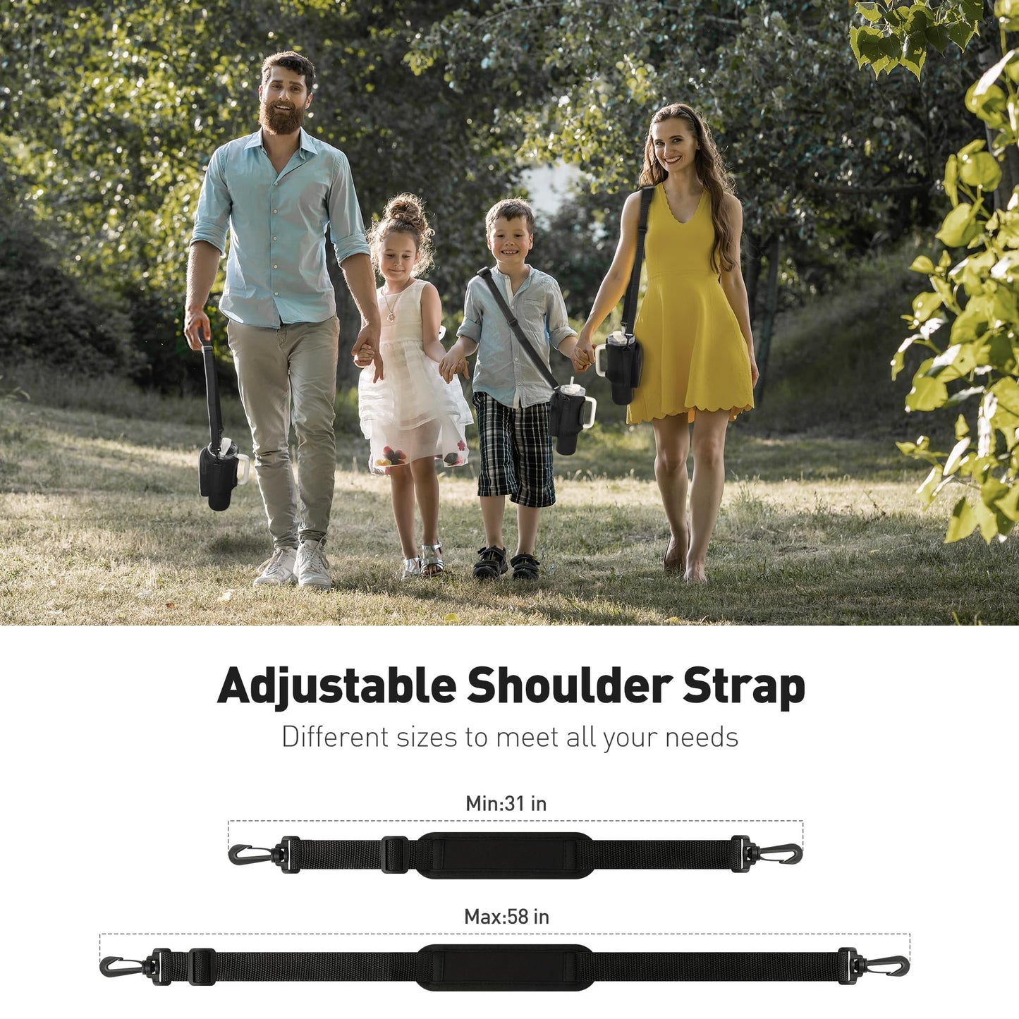 Stanley Cup Carrier With Pocket With Adjustable Strap