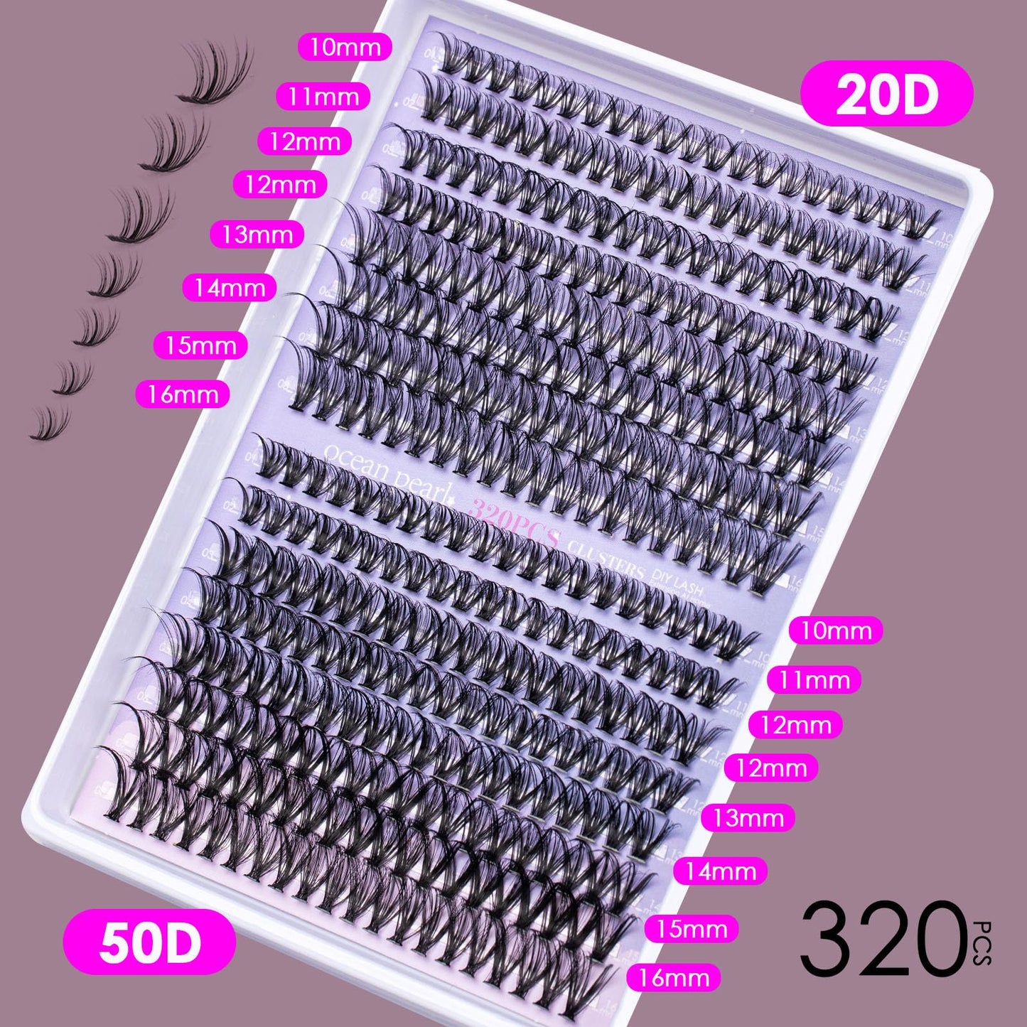 Lash Extension Kit 72 Cluster Individual Lashes Natural with Lash Bond and Seal Super Hold Eyelash Tweezers Lash Glue Remover Easy to Remove Lash Clusters Kit DIY at Home 10-16mm C/D Curl - OP01