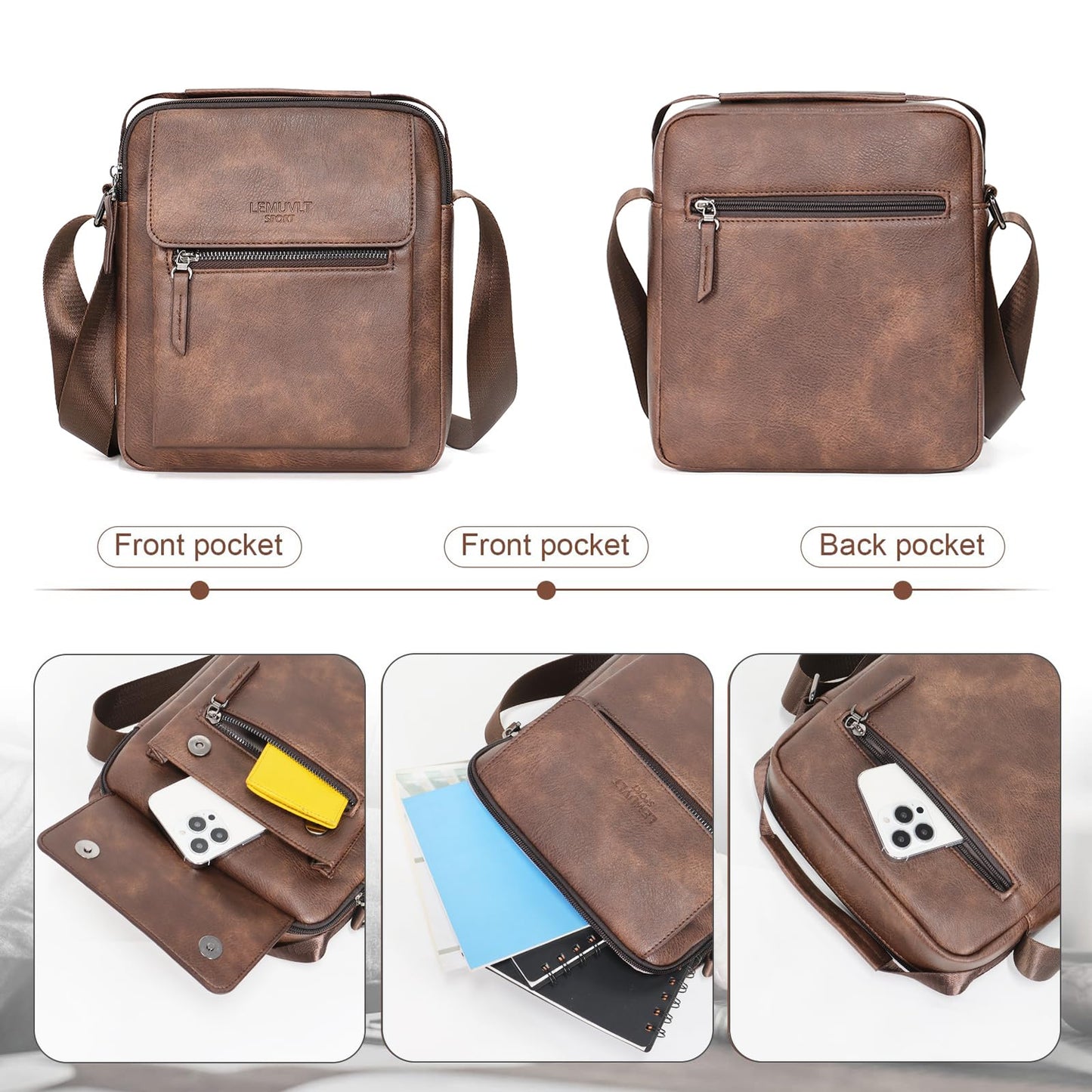 LEMUVLT CROSSBODY MESSENGER BAG FOR MEN