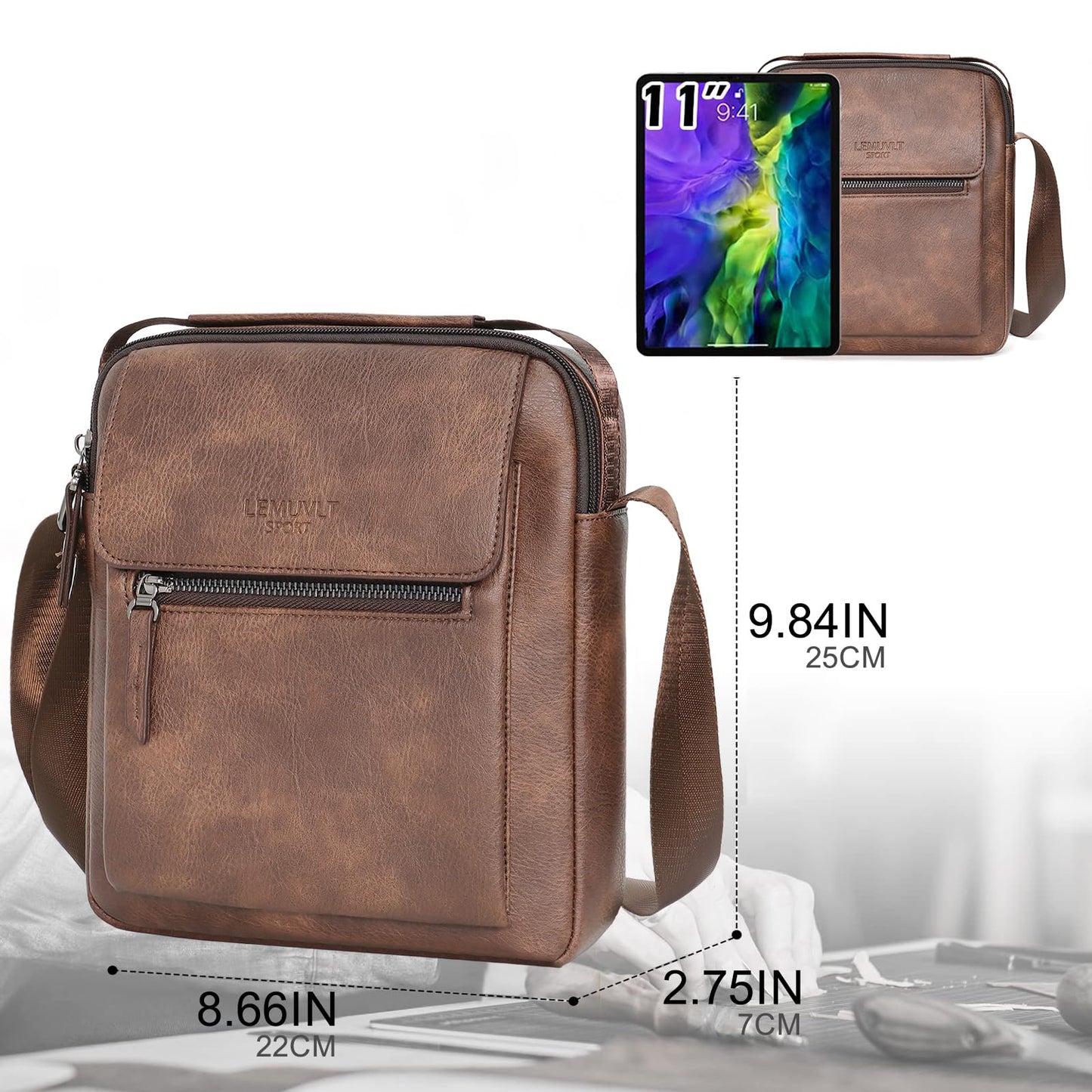 LEMUVLT CROSSBODY MESSENGER BAG FOR MEN
