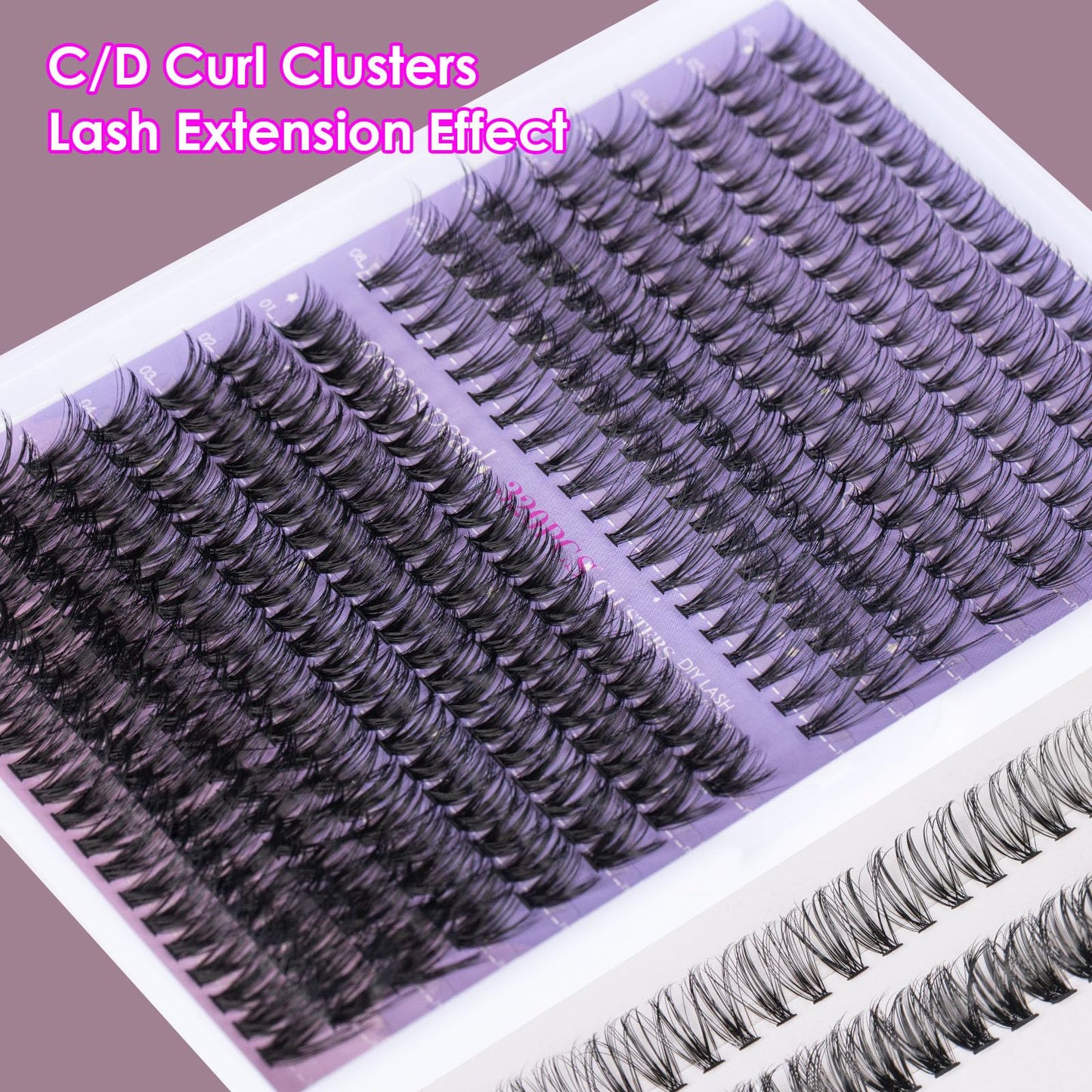 Lash Extension Kit 72 Cluster Individual Lashes Natural with Lash Bond and Seal Super Hold Eyelash Tweezers Lash Glue Remover Easy to Remove Lash Clusters Kit DIY at Home 10-16mm C/D Curl - OP01