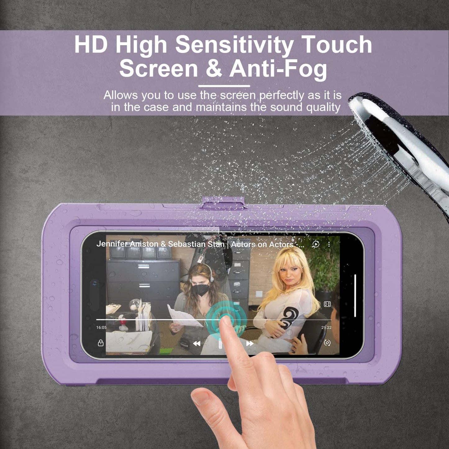Waterproof 360° Rotation  Phone Case, Anti-Fog High Sensitivity Cover  Compatible with 4" - 7" Cell Phones
