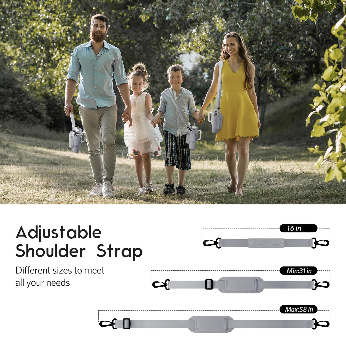 Stanley Cup Carrier With Pocket With Adjustable Strap